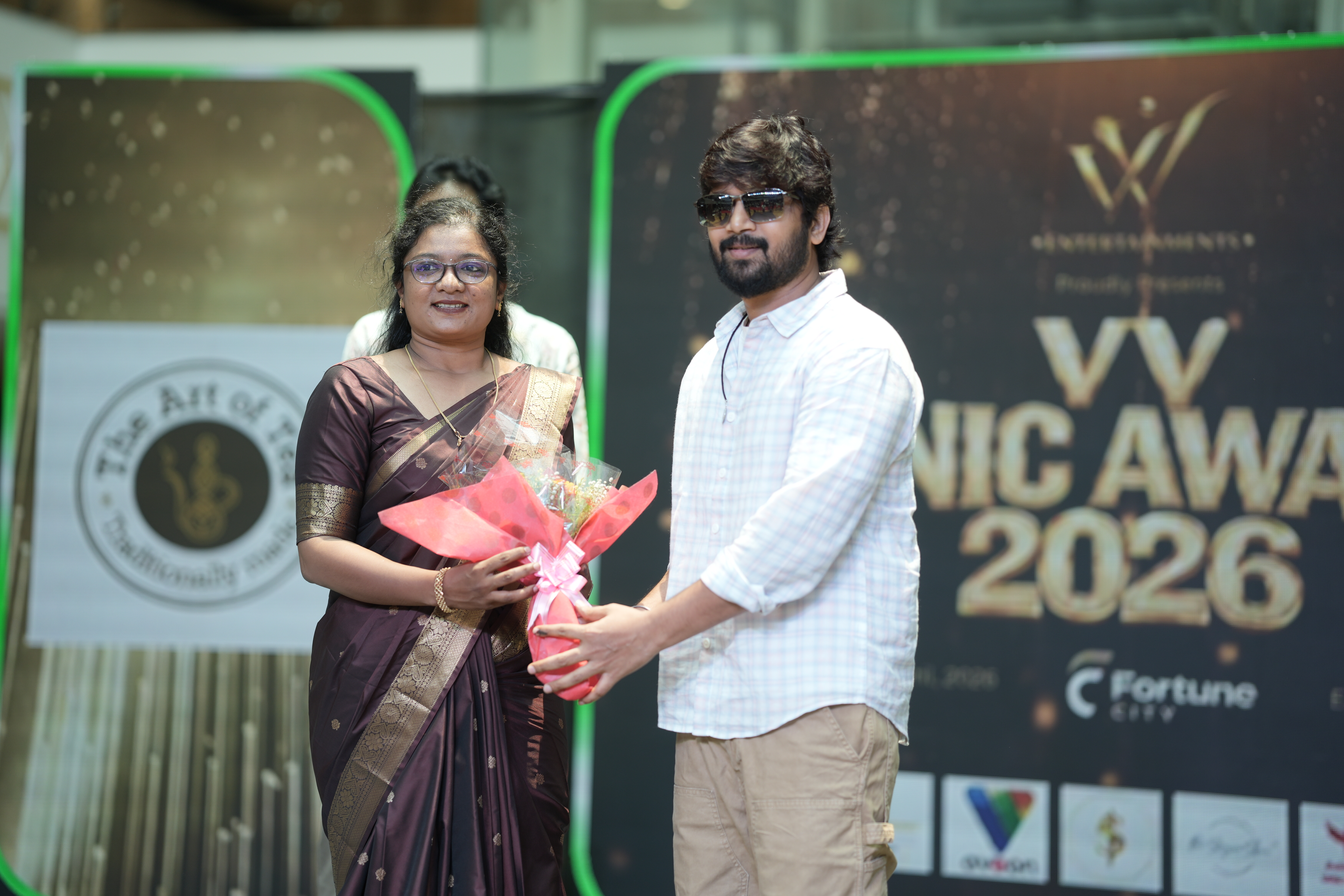 Ms Ganga Gowri was honored at VV Iconic Award Function at Erode.